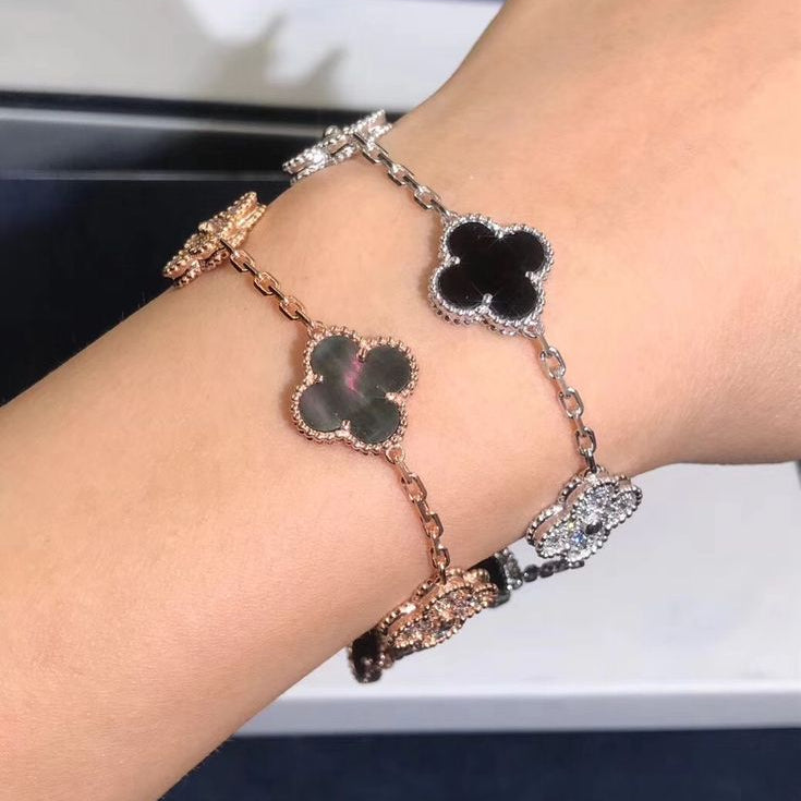 Clover Armband Silberschwarz