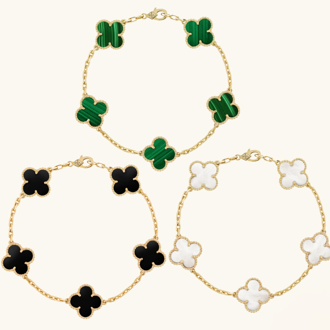 3-teilige Kleeblatt-Armband-Set