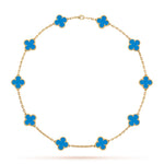 KLEEBLATT | 10 Motive Blau Halskette
