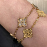 Kleeblatt Armband mit Zirkonia