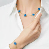 KLEEBLATT | 10 Motive Blau Halskette