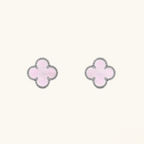 KLEEBLATT | Pink/Silber Ohrringe