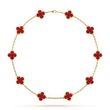 KLEEBLATT | 10 Motive Rote Halskette