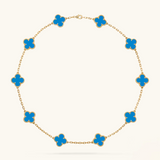 KLEEBLATT | 10 Motive Blau Halskette