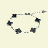 Clover Armband Silberschwarz