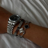 Clover Armband Silberschwarz