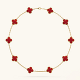 KLEEBLATT | 10 Motive Rote Halskette