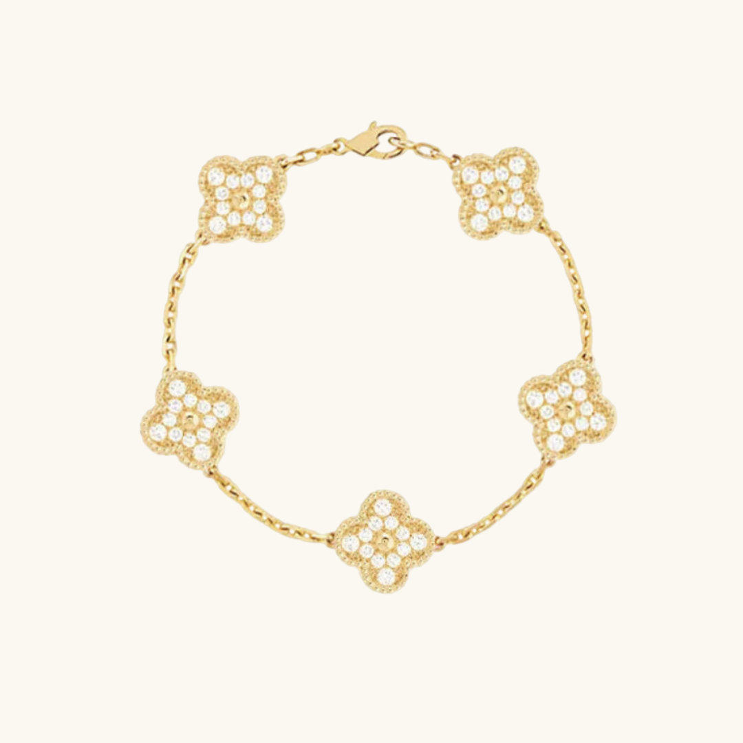 Kleeblatt Armband mit Zirkonia