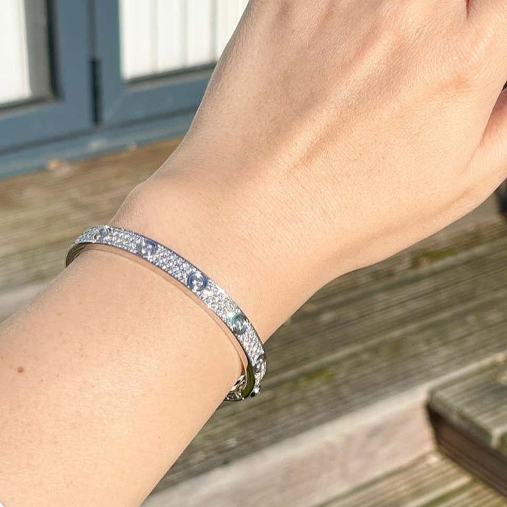 Eternity Link Poliertes Armband in Silber