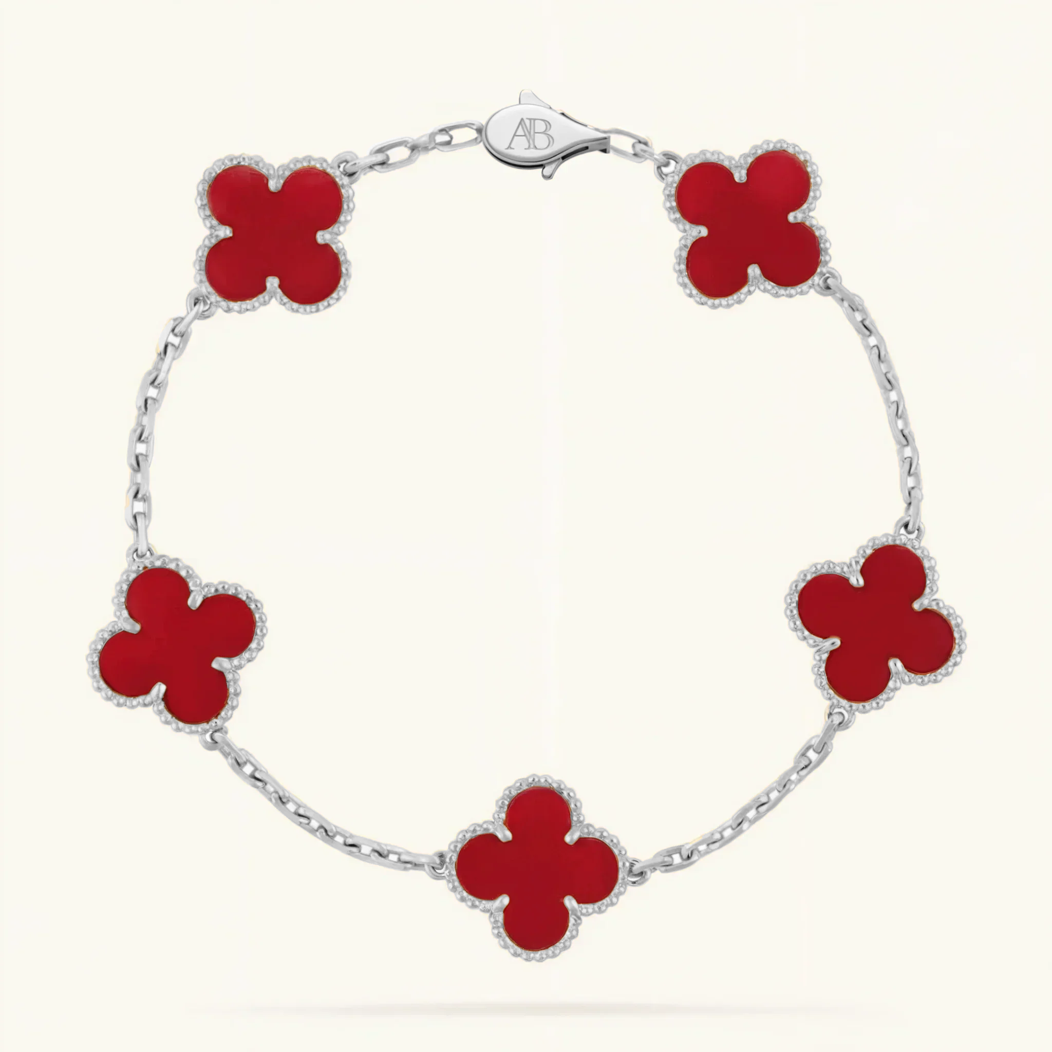 Clover Armband Rot