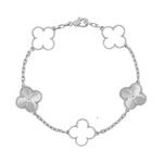 KLEEBLATT | Weiß/Silber Armband