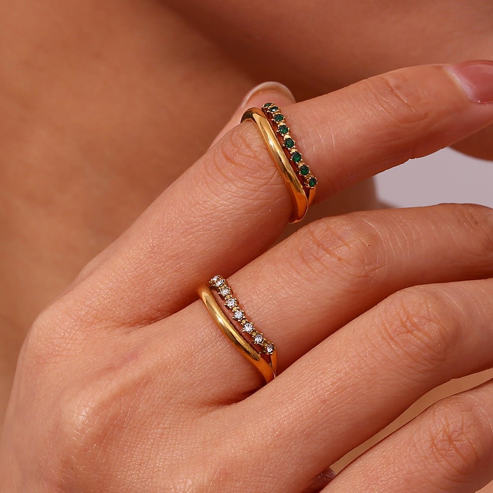 Adeline Schmaler Ring in Gold