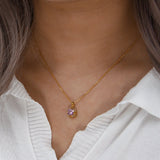 Adora Edelsteinhalskette in Gold