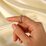 Camille Gemusterter Ring in Gold