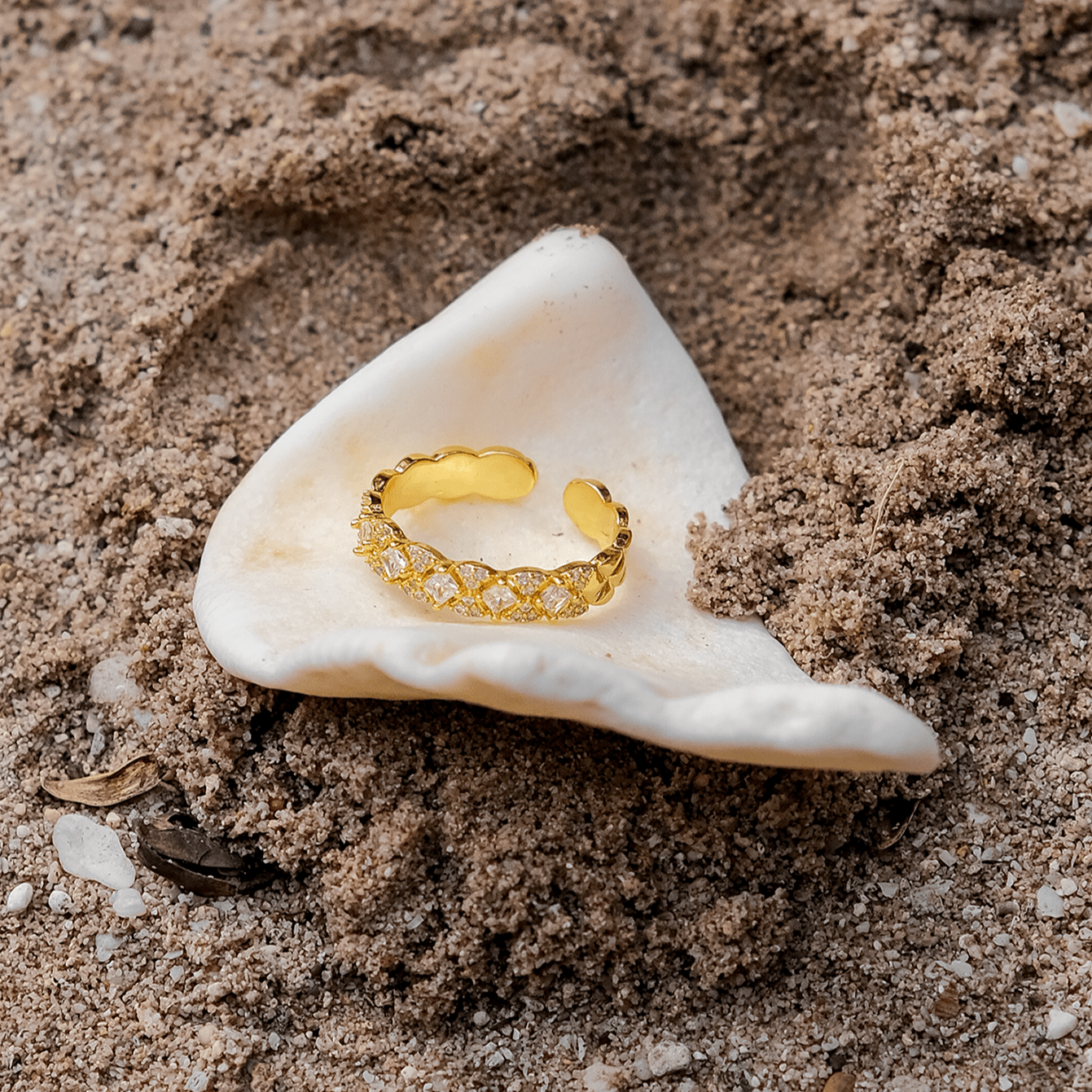 Camille Gemusterter Ring in Gold