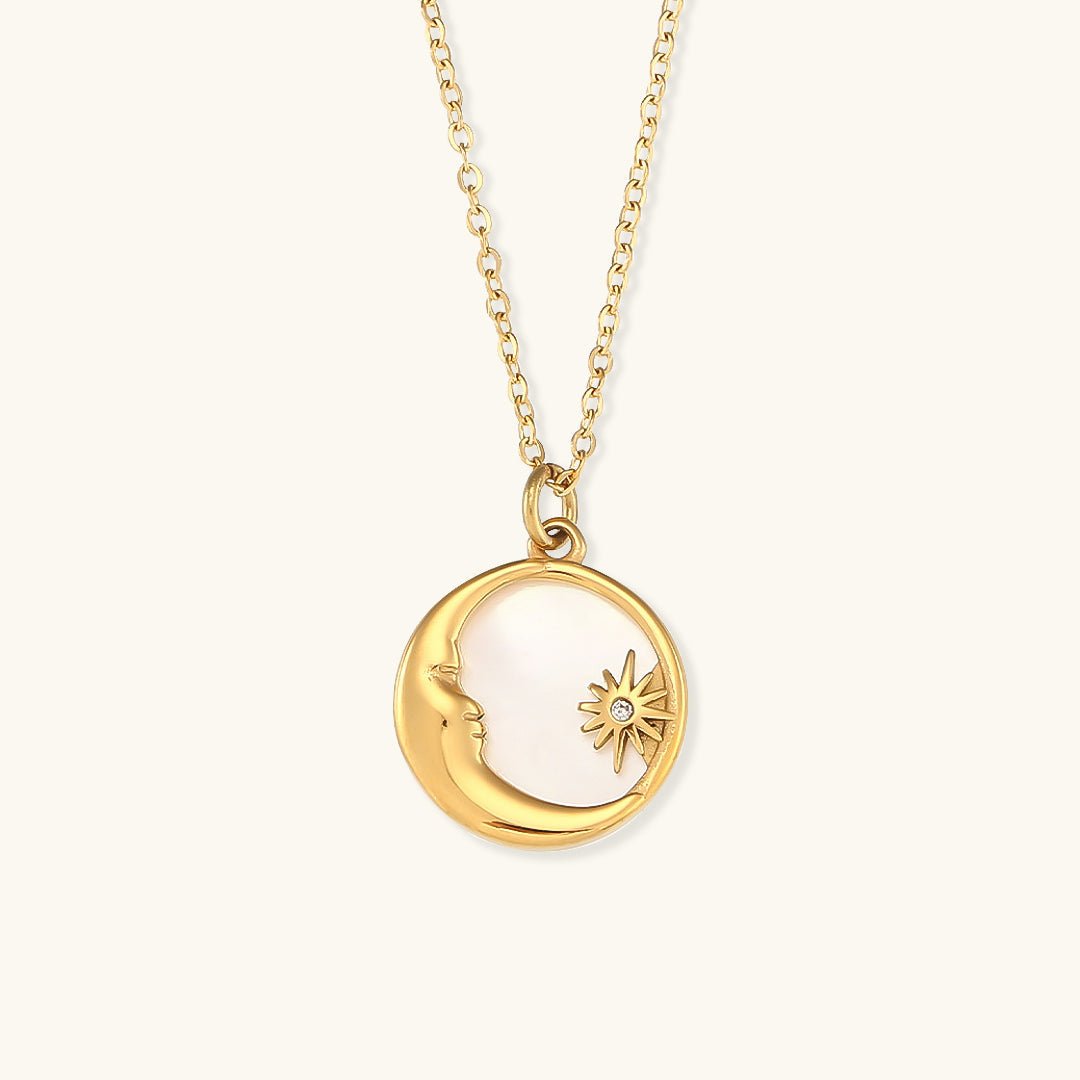 Evangeline Mondhalskette in Gold