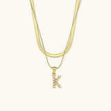 Fiona Initialenhalskette in Gold