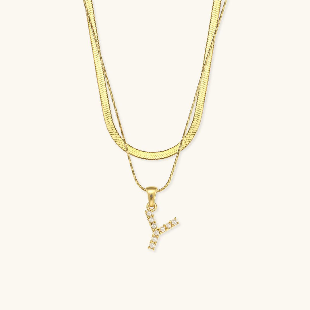 Fiona Initialenhalskette in Gold