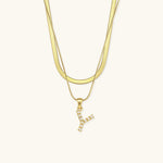 Fiona Initialenhalskette in Gold