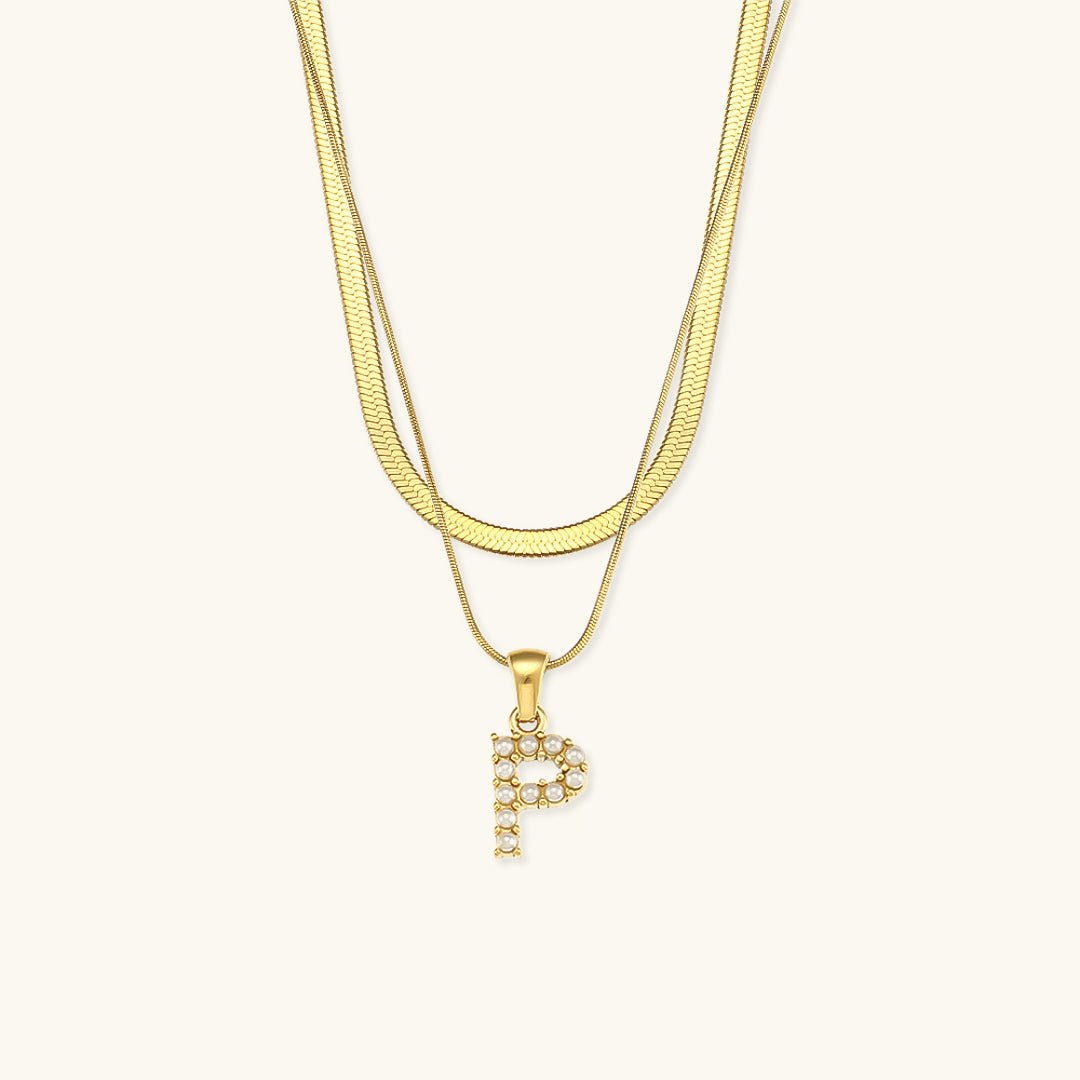 Fiona Initialenhalskette in Gold