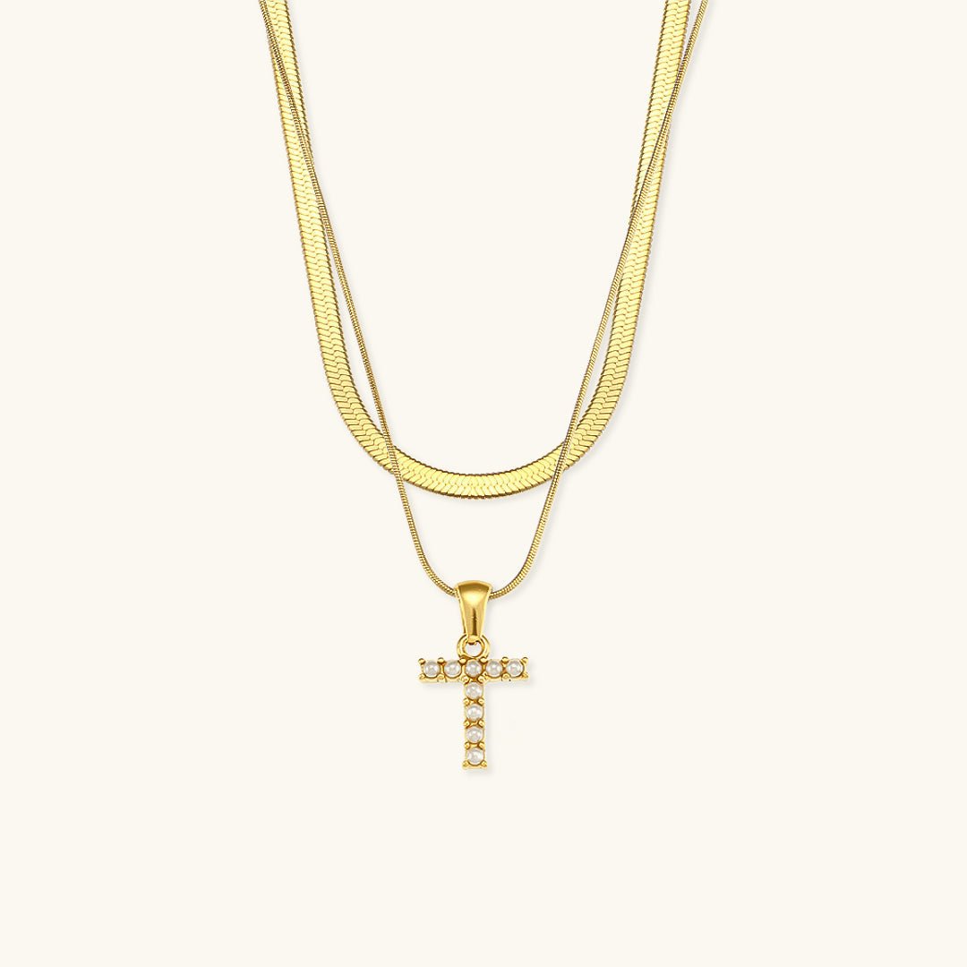 Fiona Initialenhalskette in Gold