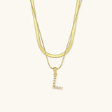 Fiona Initialenhalskette in Gold