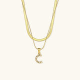Fiona Initialenhalskette in Gold