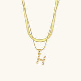 Fiona Initialenhalskette in Gold