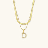 Fiona Initialenhalskette in Gold