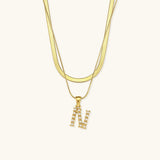 Fiona Initialenhalskette in Gold