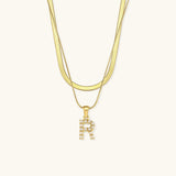 Fiona Initialenhalskette in Gold