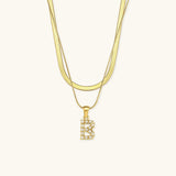 Fiona Initialenhalskette in Gold