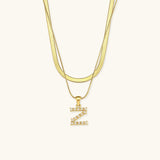 Fiona Initialenhalskette in Gold