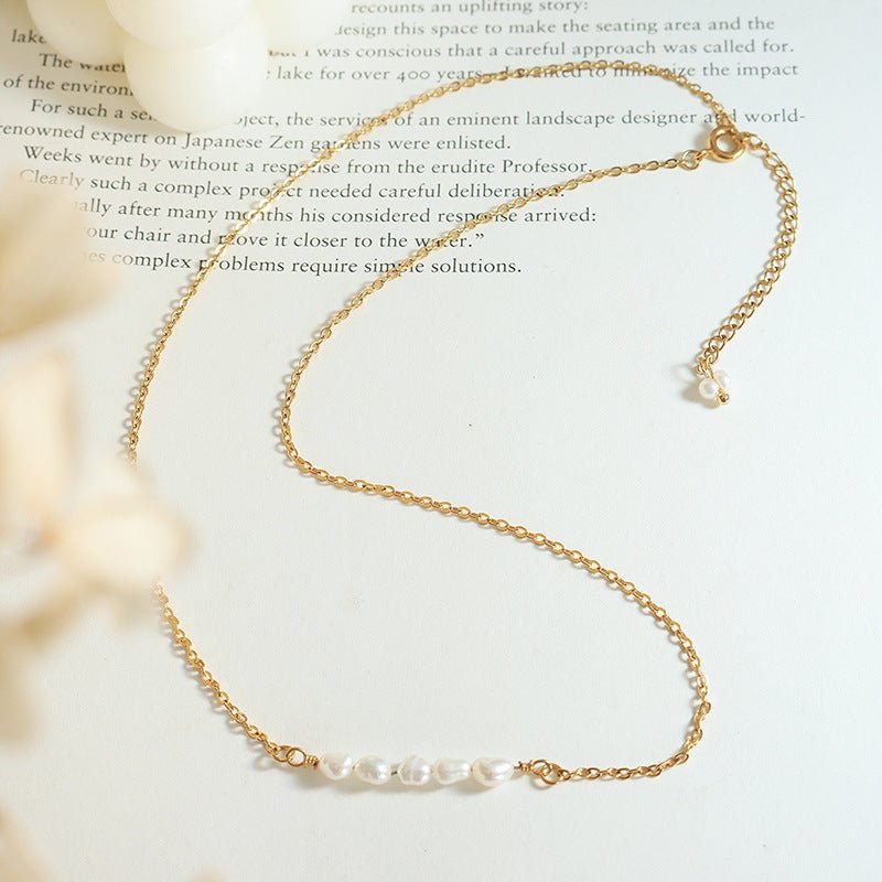 Fleur Perlenhalskette in Gold