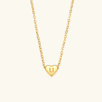 Herz-Initialenhalskette in Gold