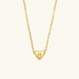 Herz-Initialenhalskette in Gold
