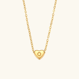 Herz-Initialenhalskette in Gold