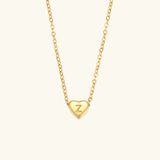 Herz-Initialenhalskette in Gold
