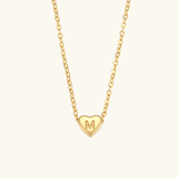 Herz-Initialenhalskette in Gold