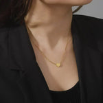 Herz-Initialenhalskette in Gold