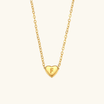 Herz-Initialenhalskette in Gold