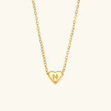 Herz-Initialenhalskette in Gold
