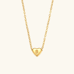 Herz-Initialenhalskette in Gold