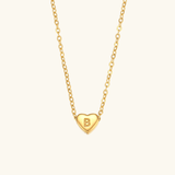 Herz-Initialenhalskette in Gold