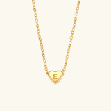 Herz-Initialenhalskette in Gold