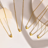 Herz-Initialenhalskette in Gold