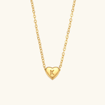 Herz-Initialenhalskette in Gold