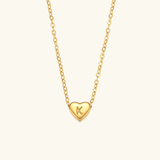 Herz-Initialenhalskette in Gold