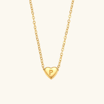 Herz-Initialenhalskette in Gold