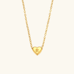 Herz-Initialenhalskette in Gold
